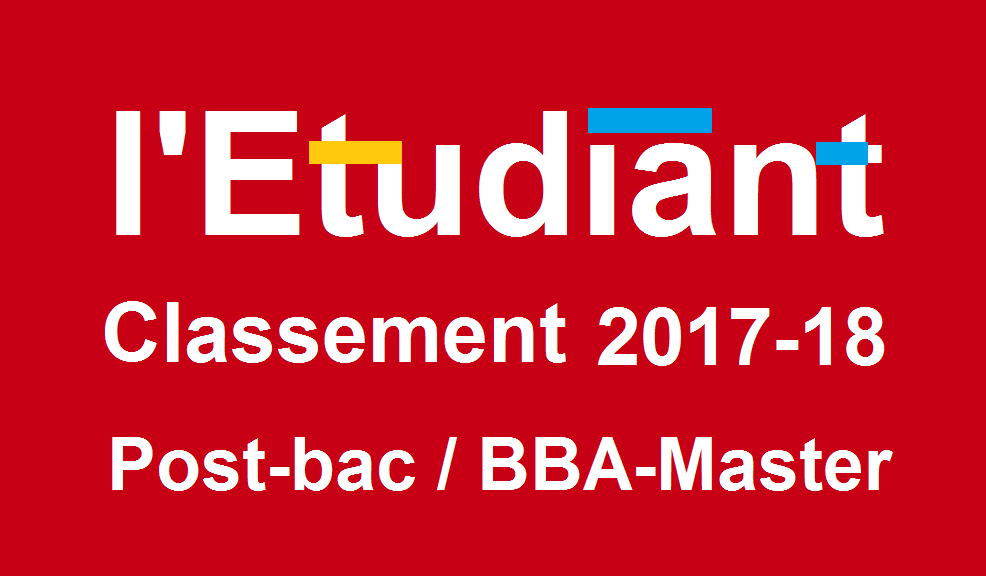 Classement 2017-2018 des écoles post-bac par l’Etudiant