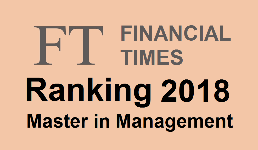 Classement Master in Management Financial Times 2018