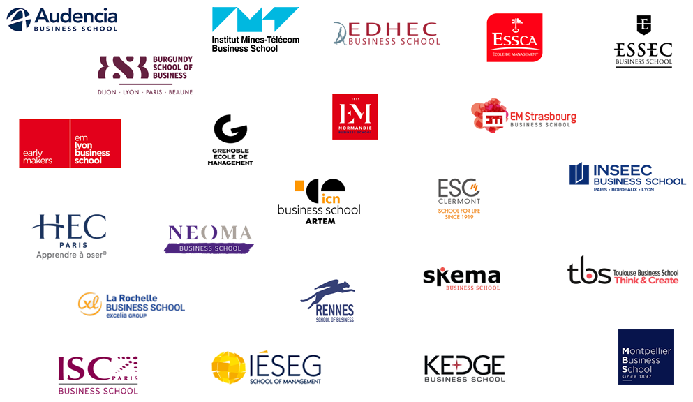 Evolution des noms et logos des écoles de commerce