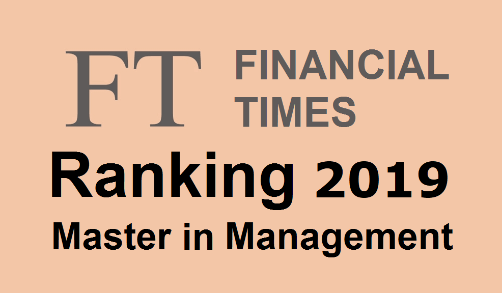 Classement Master in Management Financial Times 2019