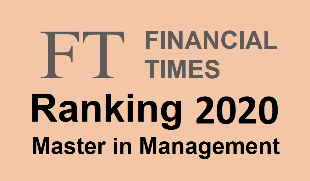 Classement Master in Management Financial Times 2020